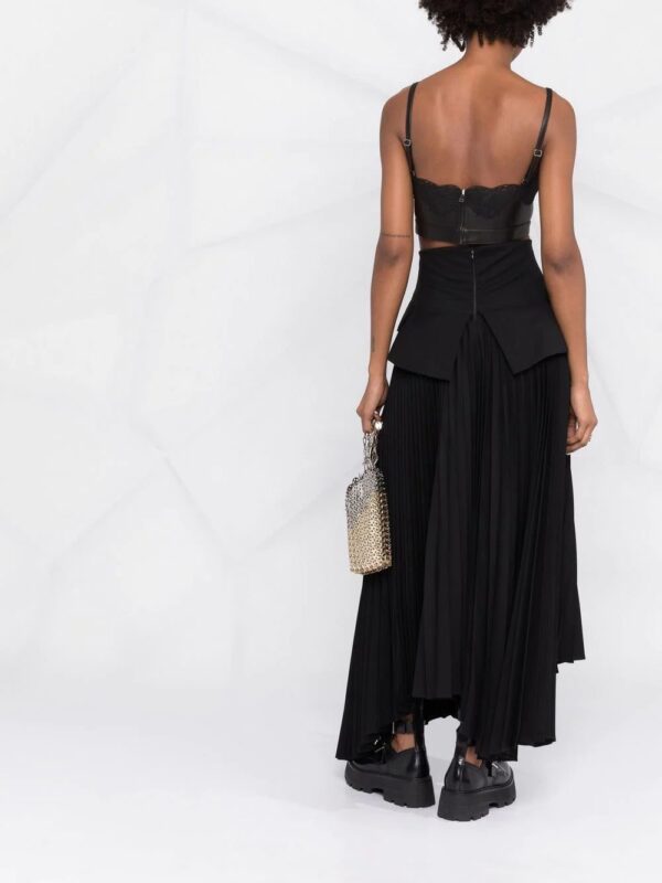 Alexander McQueen  cropped lace-trim leather top - Image 4