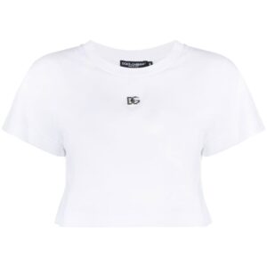 Dolce & Gabbana cropped logo-plaque T-shirt
