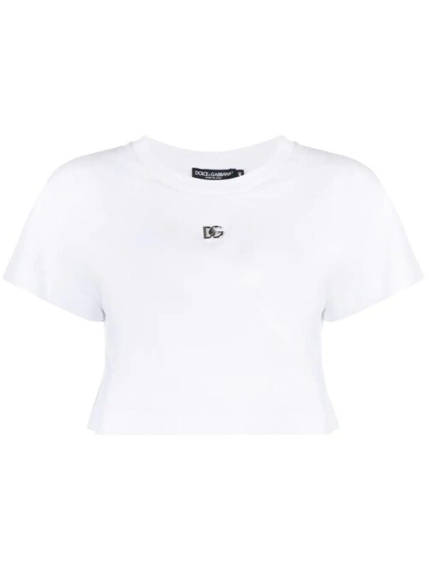 Dolce & Gabbana  cropped logo-plaque T-shirt