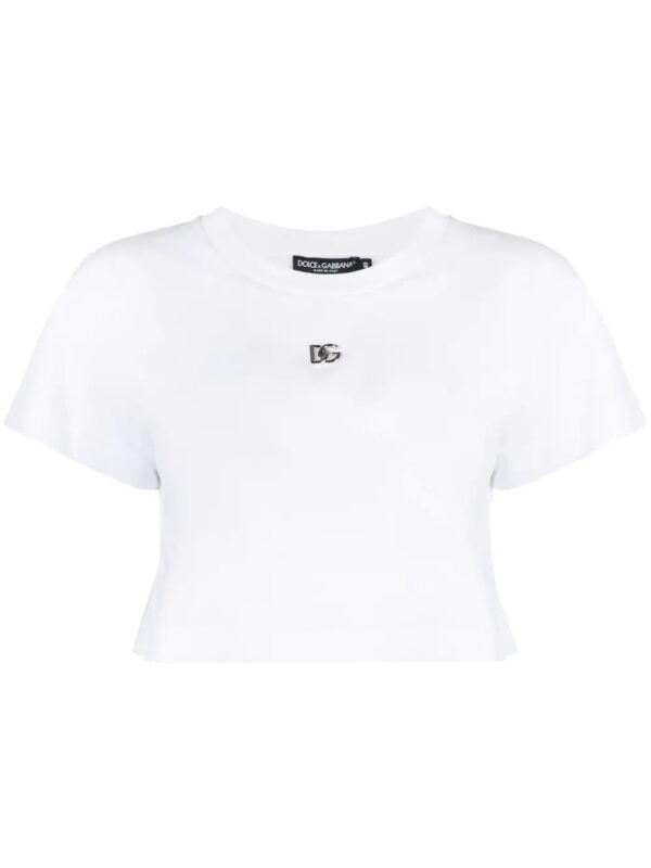 Dolce & Gabbana  cropped logo-plaque T-shirt