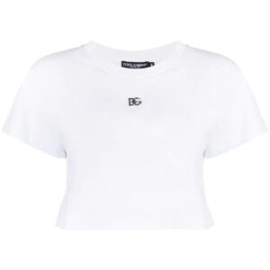 Dolce & Gabbana  cropped logo-plaque T-shirt