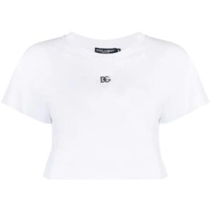 Dolce & Gabbana  cropped logo-plaque T-shirt
