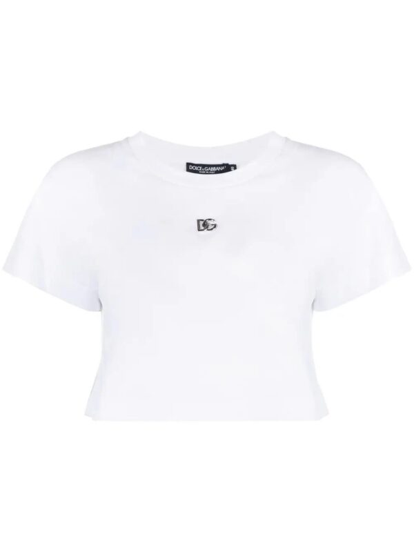 Dolce & Gabbana  cropped logo-plaque T-shirt
