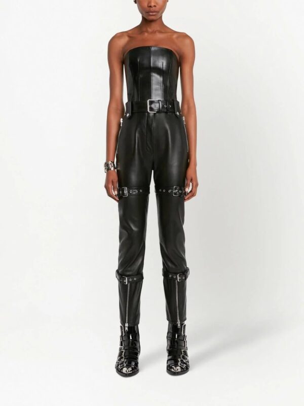 Alexander McQueen  strapless leather bustier top - Image 2