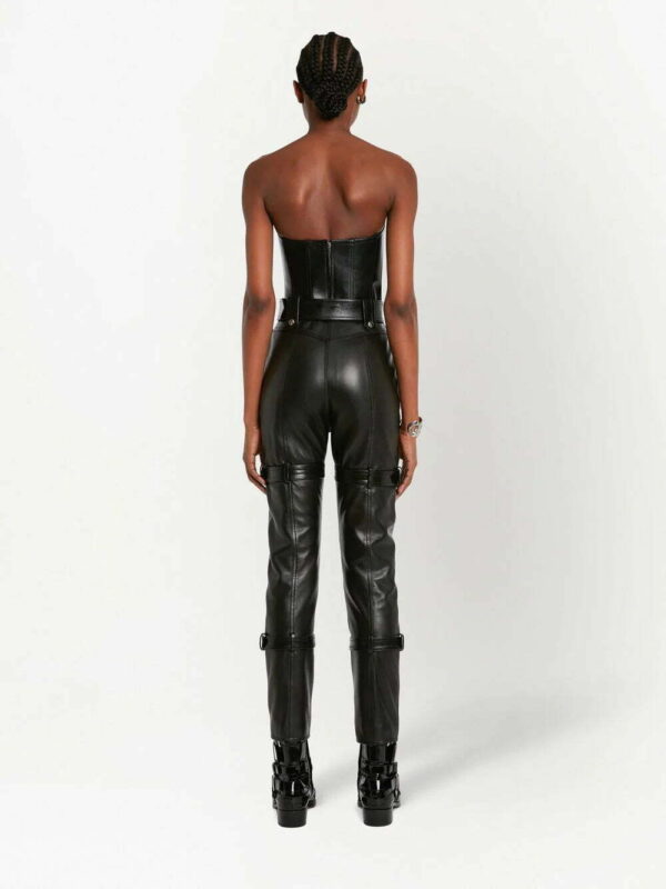 Alexander McQueen  strapless leather bustier top - Image 4