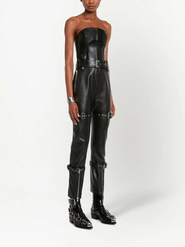 Alexander McQueen  strapless leather bustier top - Image 3