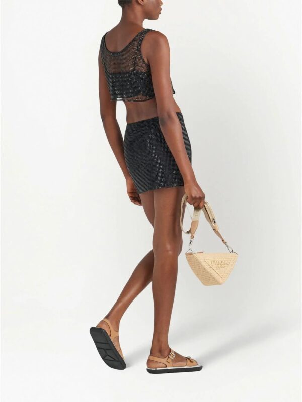 Prada  rhinestone-embellished mesh miniskirt - Image 3