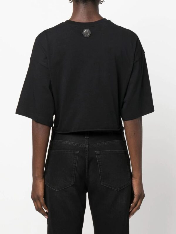 Philipp Plein  embellished-logo cropped T-shirt - Image 4