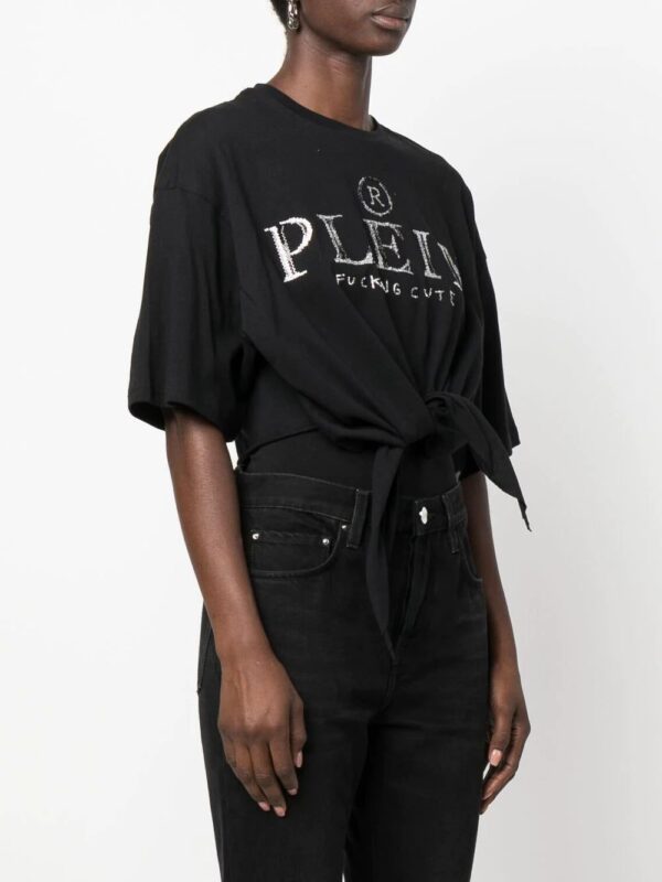 Philipp Plein  embellished-logo cropped T-shirt - Image 3