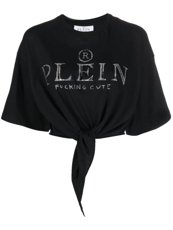 Philipp Plein  embellished-logo cropped T-shirt