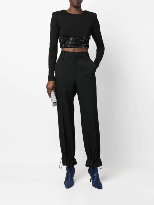 Philipp Plein  crystal-embellished cropped long-sleeved top - Image 2