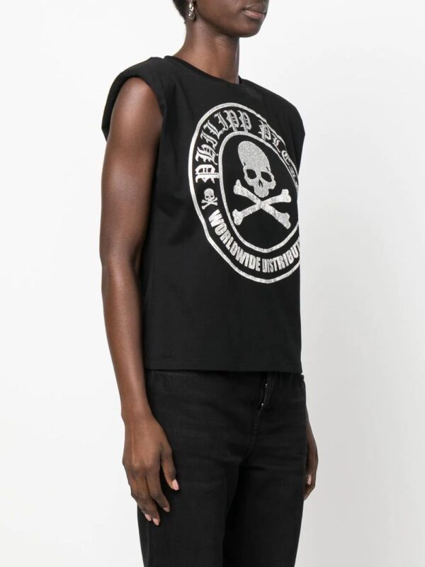 Philipp Plein  embellished-logo sleeveless T-shirt - Image 3