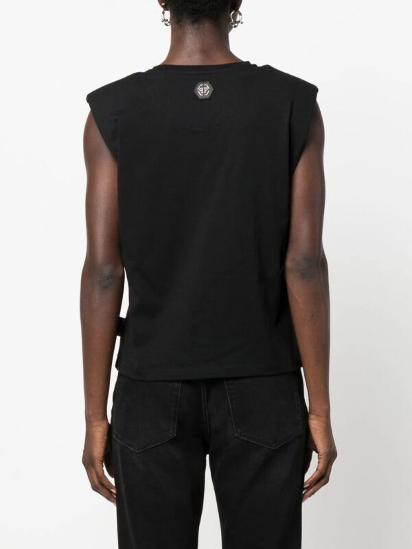 Philipp Plein  embellished-logo sleeveless T-shirt - Image 4