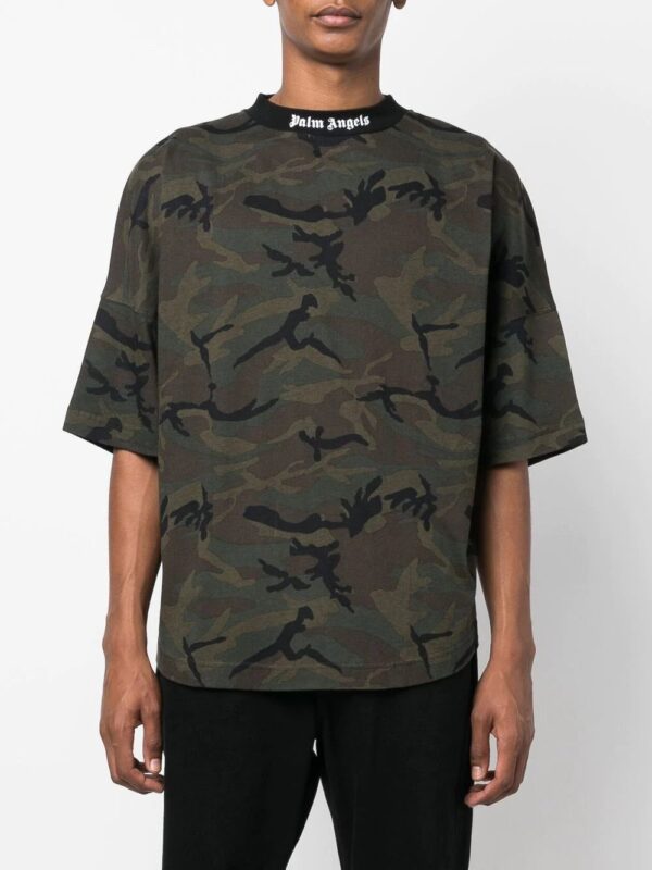 Palm Angels  logo-band camouflage-print T-shirt - Image 3