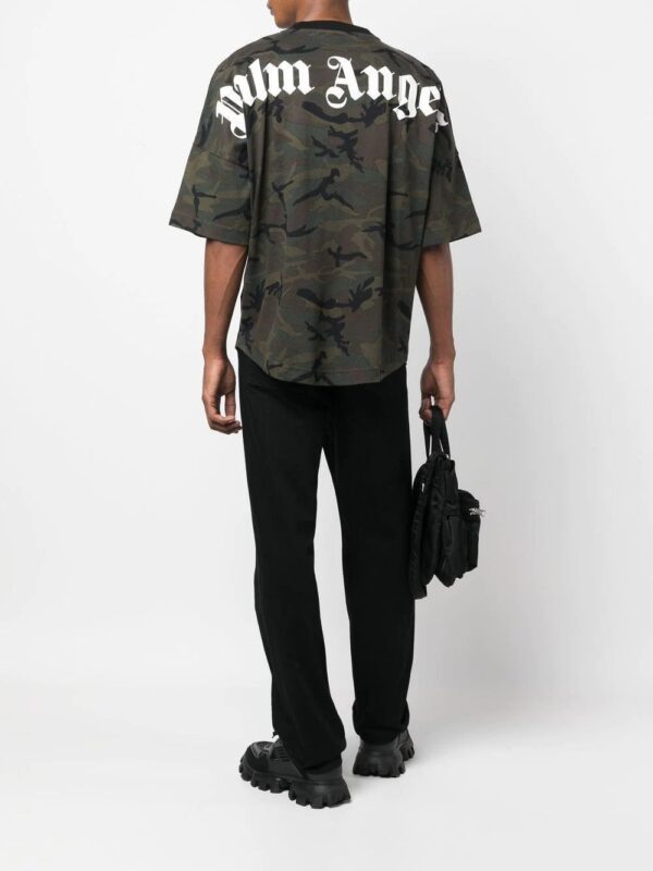 Palm Angels  logo-band camouflage-print T-shirt - Image 2