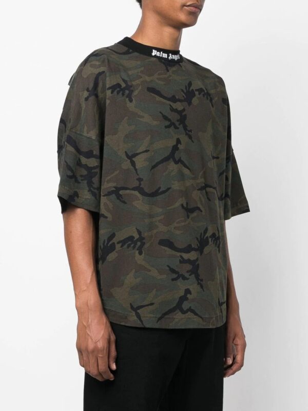 Palm Angels  logo-band camouflage-print T-shirt - Image 4