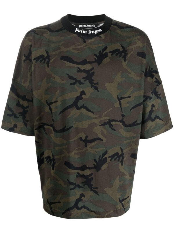 Palm Angels  logo-band camouflage-print T-shirt