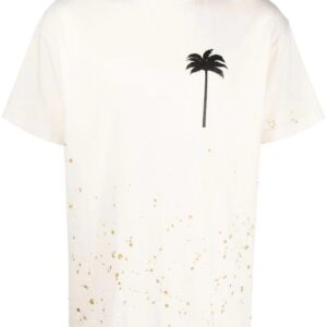 Palm Angels splatter-effect logo-print T-shirt