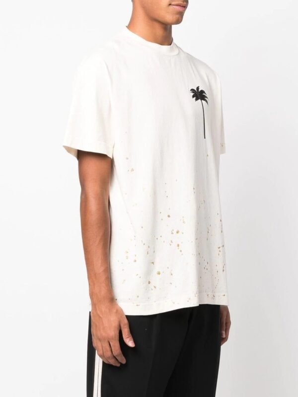Palm Angels  splatter-effect logo-print T-shirt - Image 3