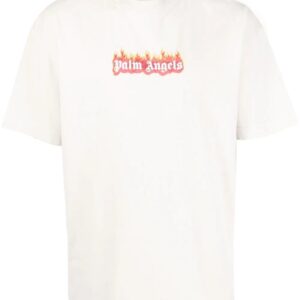 Palm Angels burning logo print T-shirt
