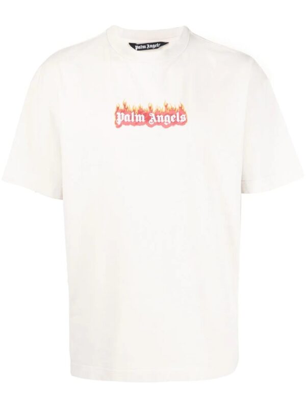 Palm Angels burning logo print T-shirt