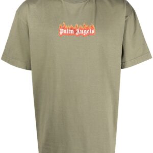 Palm Angels Burning Logo-print crew-neck T-shirt