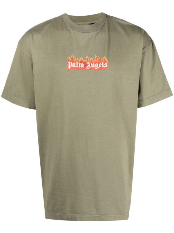 Palm Angels Burning Logo-print crew-neck T-shirt