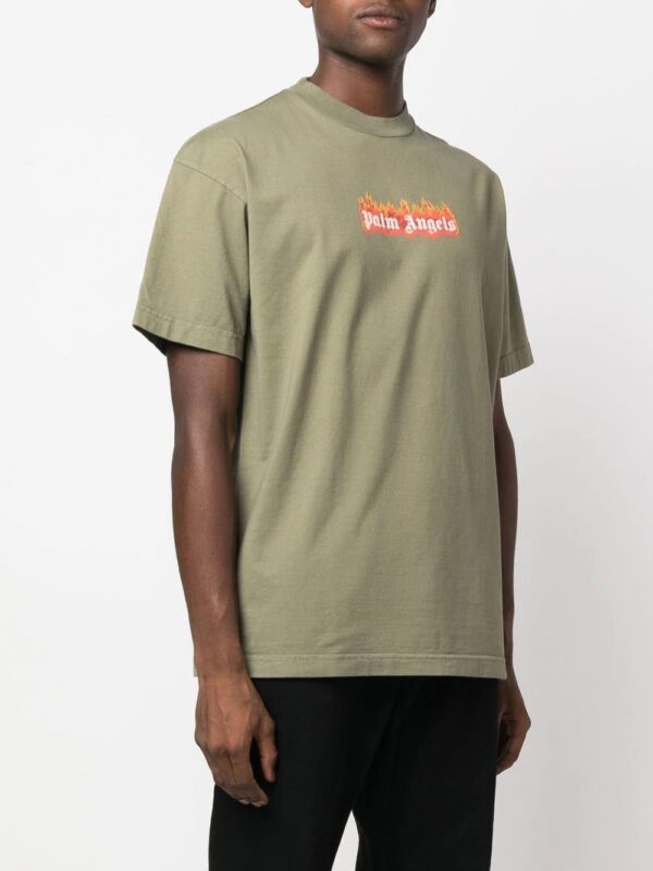 Palm Angels Burning Logo-print crew-neck T-shirt - Image 3