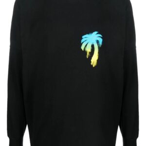Palm Angels graffiti logo-print long-sleeved T-shirt