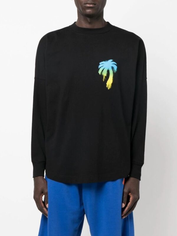 Palm Angels graffiti logo-print long-sleeved T-shirt - Image 3
