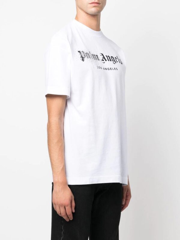 Palm Angels  rhinestone sprayed logo-print T-shirt - Image 2