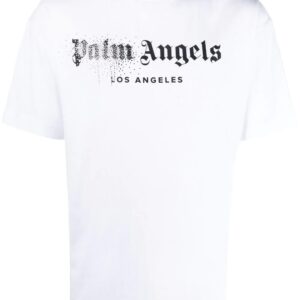 Palm Angels rhinestone sprayed logo-print T-shirt