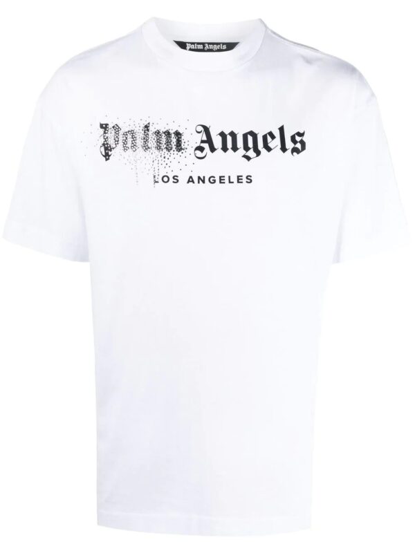 Palm Angels  rhinestone sprayed logo-print T-shirt