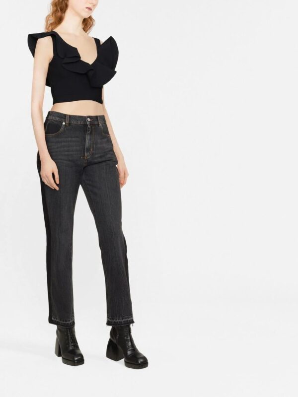 Alexander McQueen  gathered-neckline cropped top - Image 2