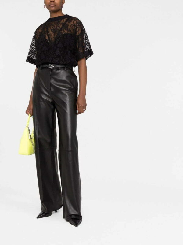 Alexander McQueen  floral-lace short-sleeve top - Image 2