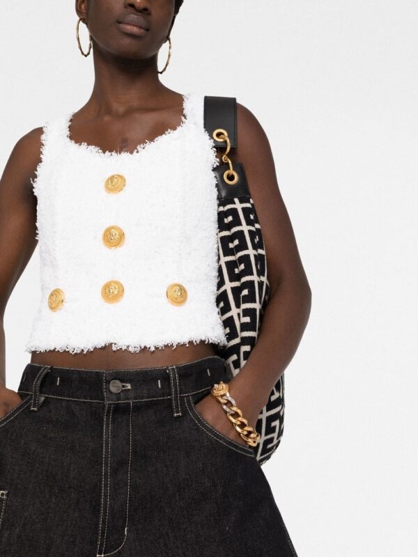Balmain textured tweed sleeveless top - Image 3