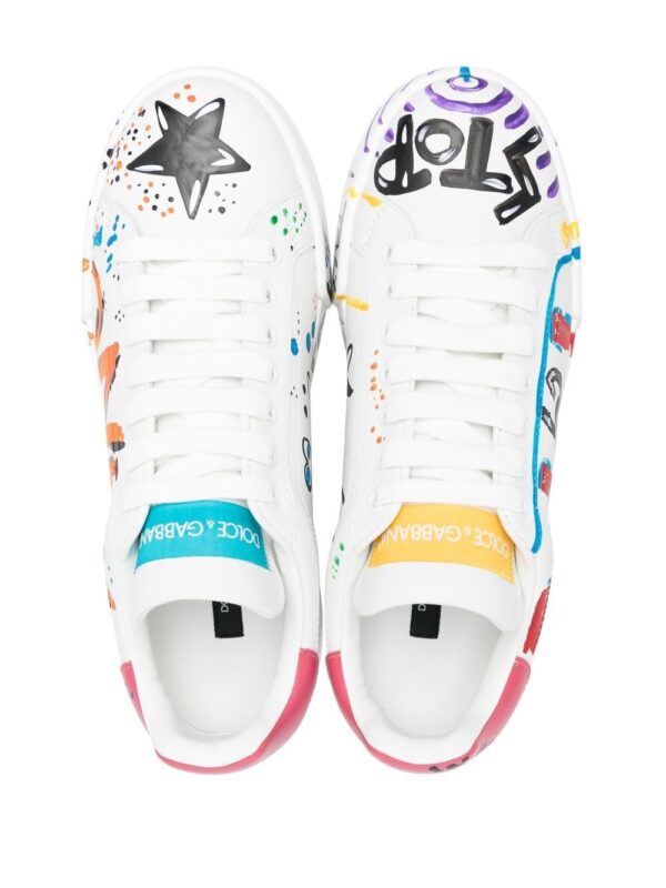 Dolce & Gabbana Portofino painted leather sneakers - Image 4