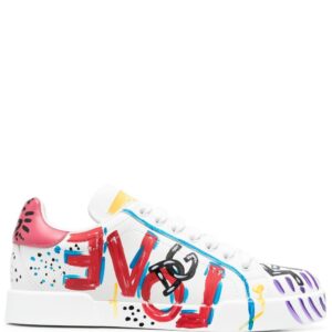 Dolce & Gabbana Portofino painted leather sneakers