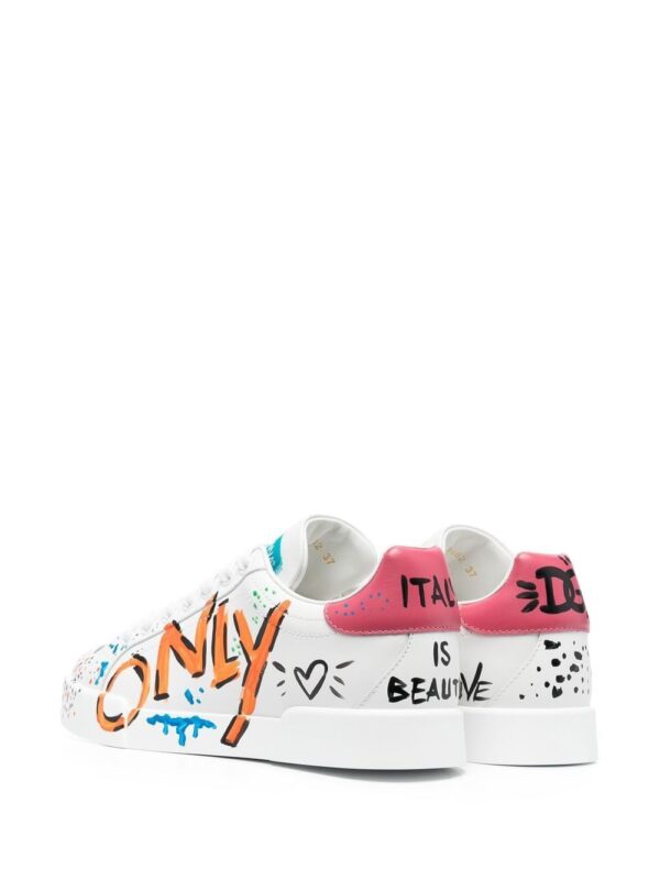 Dolce & Gabbana Portofino painted leather sneakers - Image 3