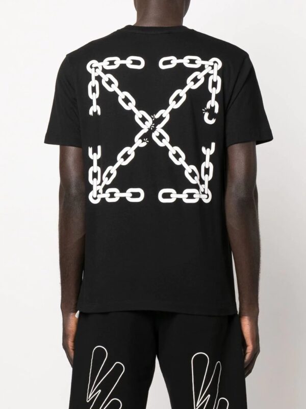 Off-White  Chain Arrows-print T-shirt - Image 4