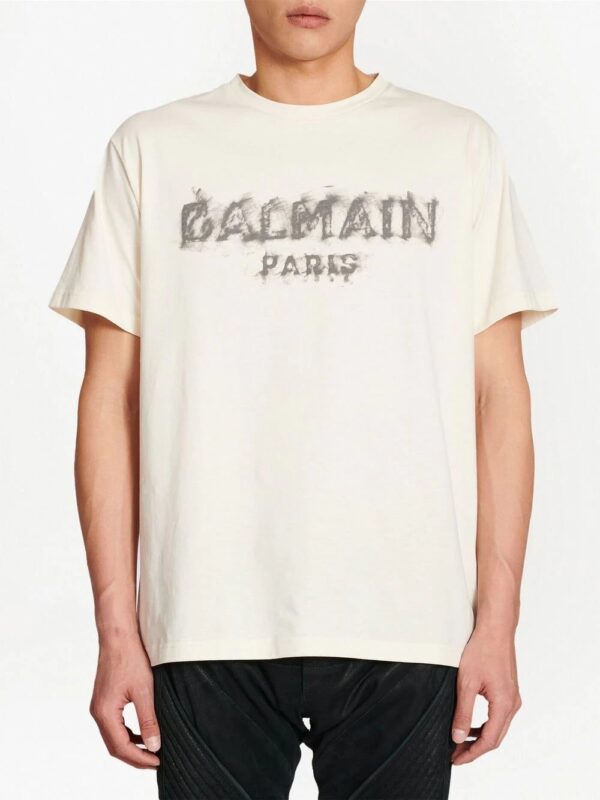Balmain distressed logo-print cotton T-shirt - Image 3