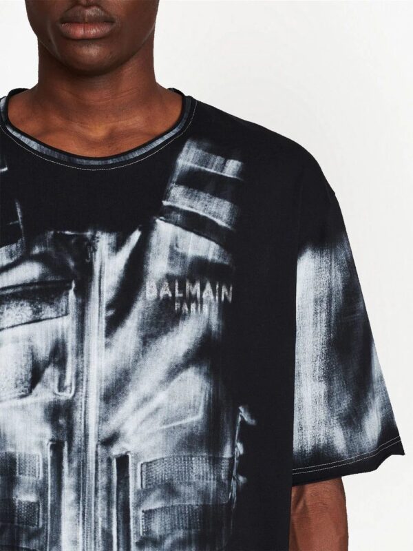 Balmain brushed graffiti-print T-shirt - Image 4