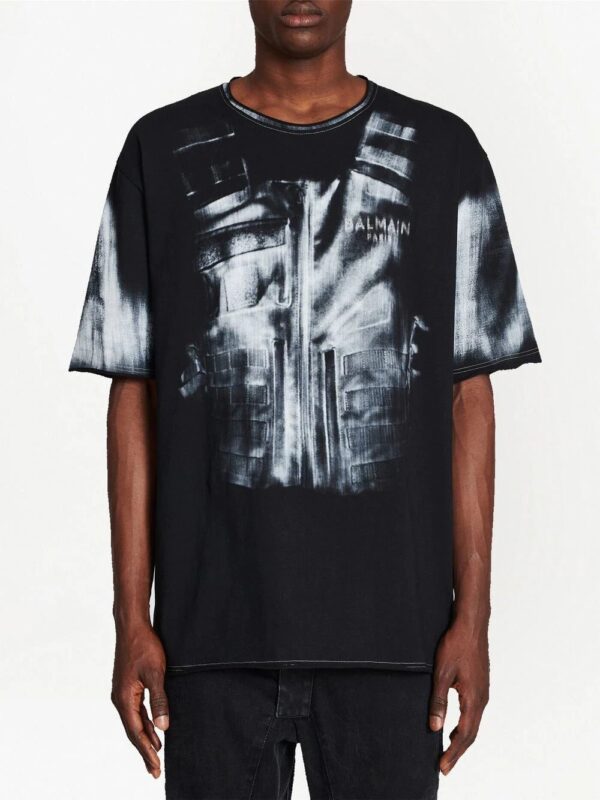 Balmain brushed graffiti-print T-shirt - Image 2