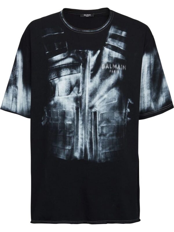 Balmain brushed graffiti-print T-shirt