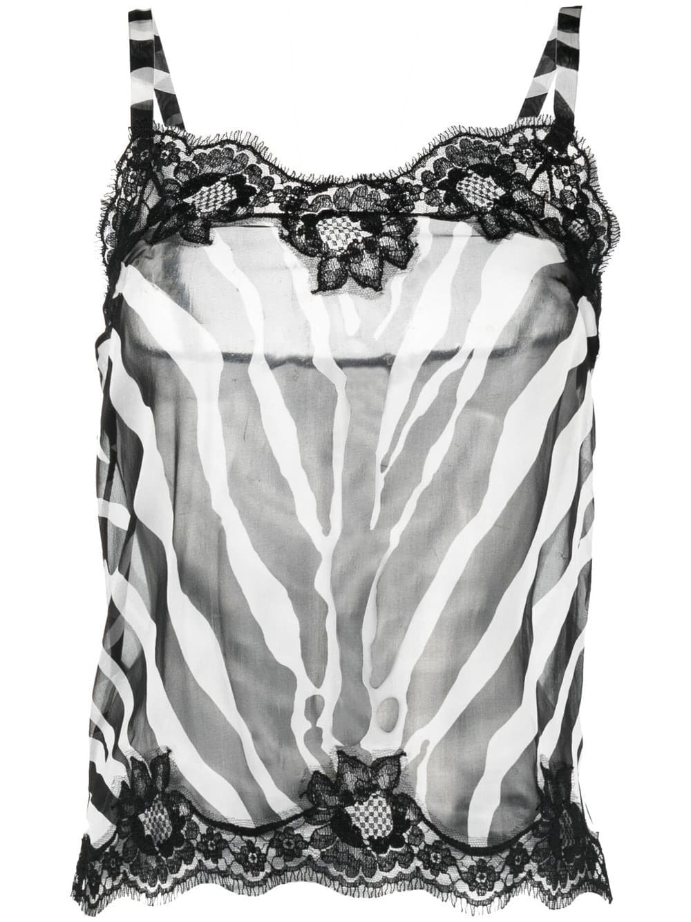 Dolce & Gabbana zebra-print chiffon camisole top