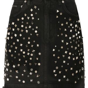 Dolce & Gabbana  stud-embellished denim mini skirt