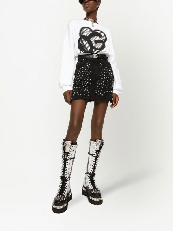 Dolce & Gabbana  studded denim miniskirt - Image 2