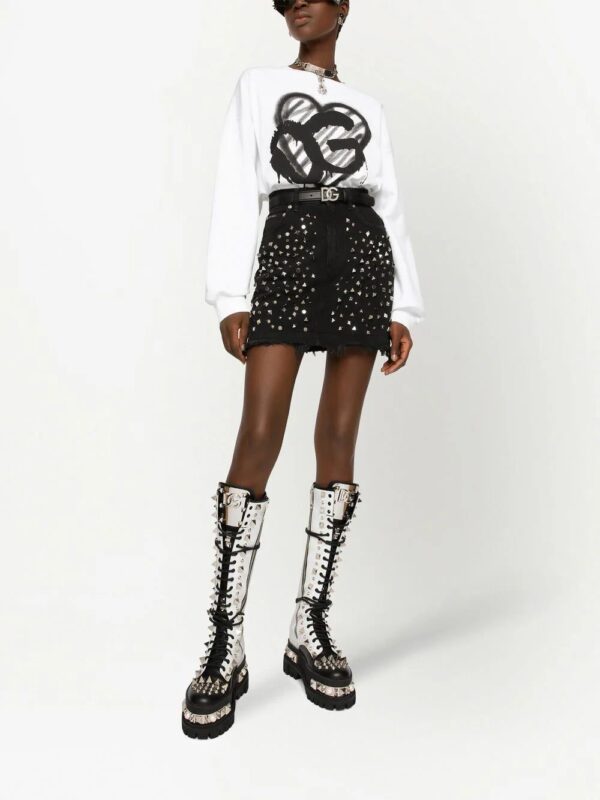 Dolce & Gabbana  stud-embellished denim mini skirt - Image 2