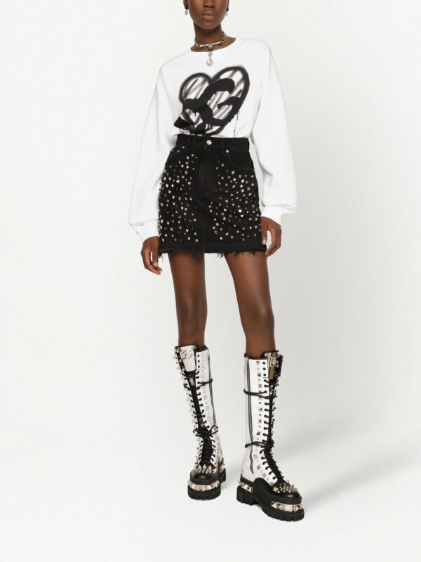Dolce & Gabbana  studded denim miniskirt - Image 3