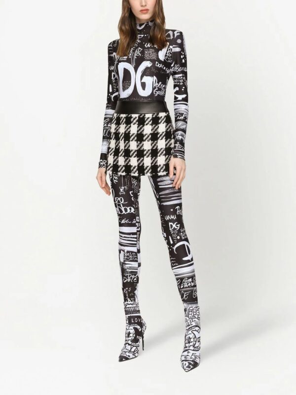 Dolce & Gabbana  houndstooth A-line mini skirt - Image 3